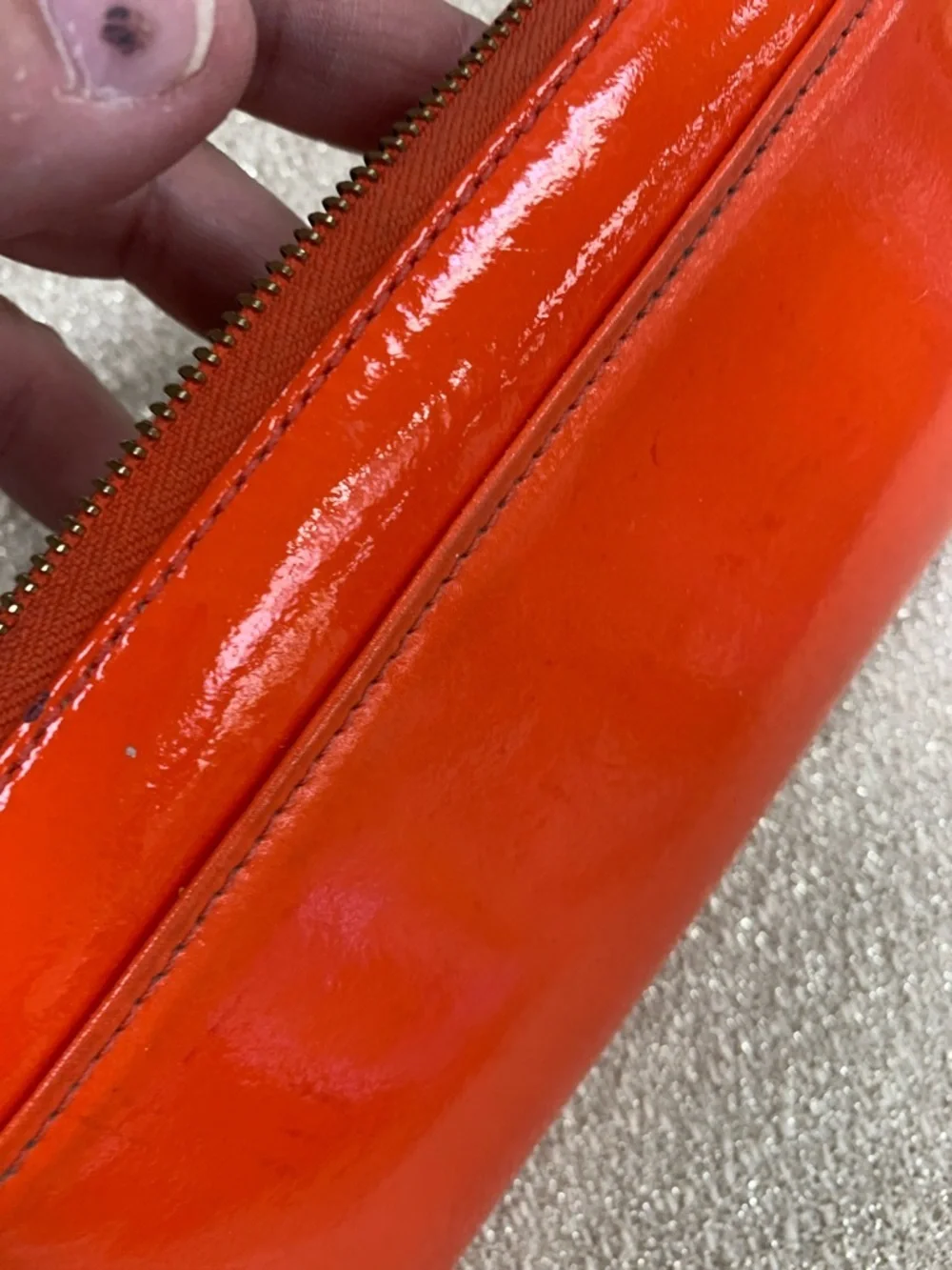 kate spade Patent Orange Zip Phone Wallet